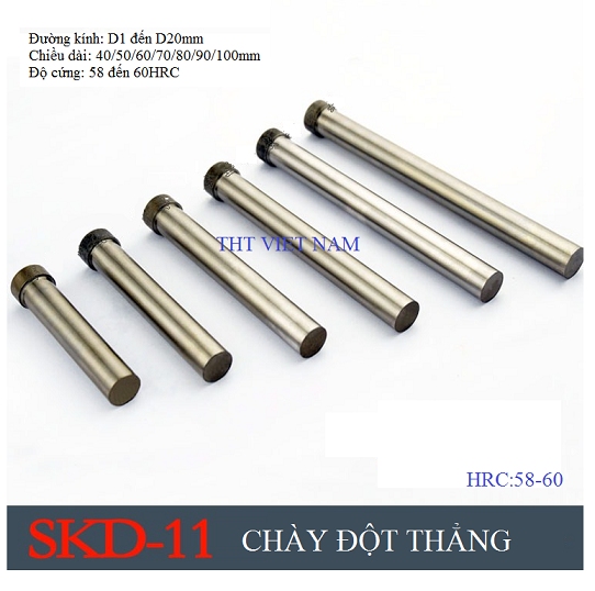 Chày đột thẳng D7x80 SKD11